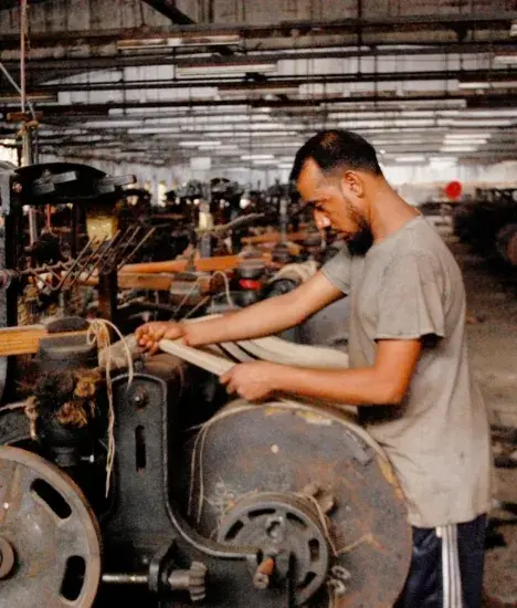 men work on jute industry