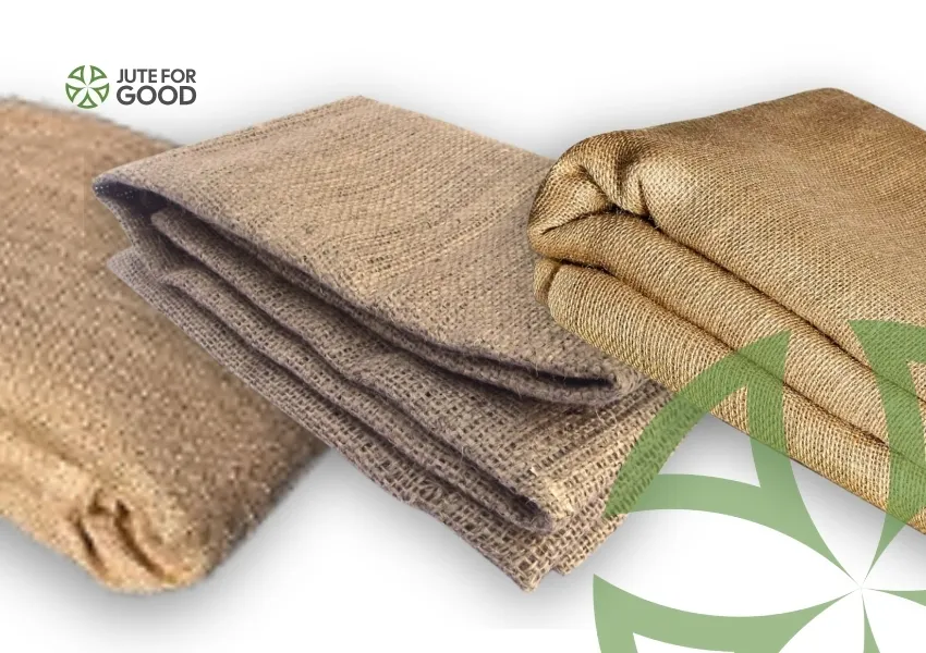 Folded jute hessian fabric sheets