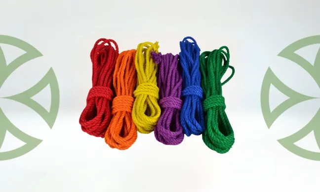 different colored jute rope