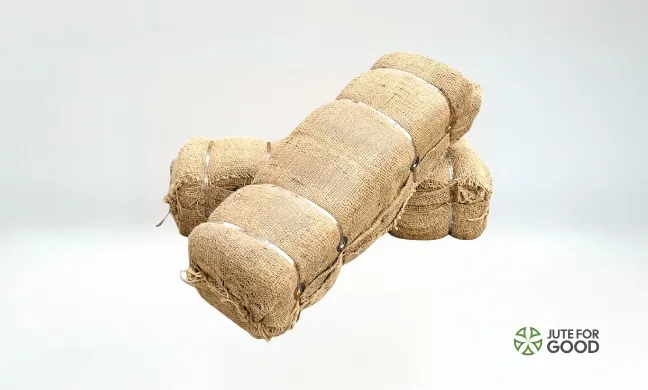 Compressed jute hessian cloth bales for transport