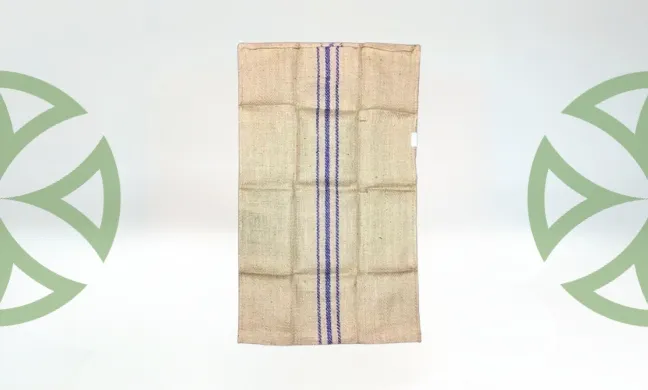 three stripe jute bag