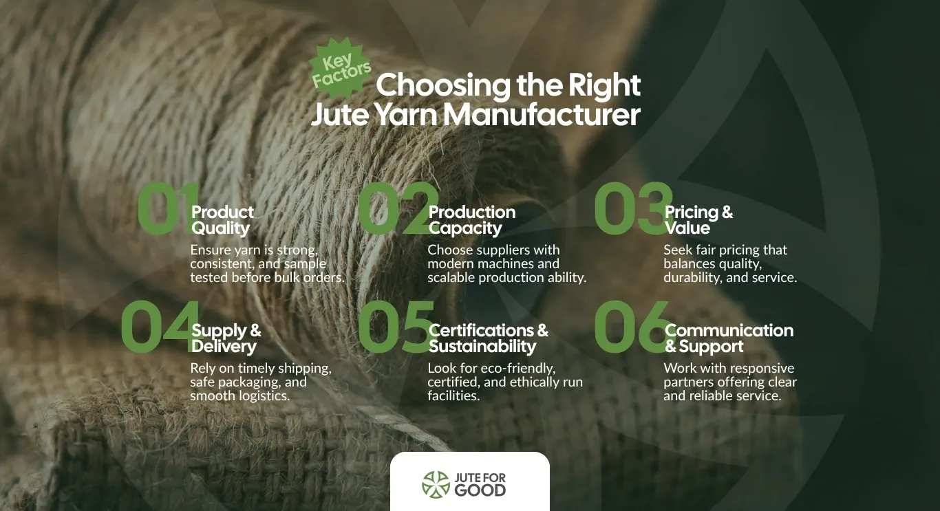 key factors to consider when selecting a jute yarn manufacturer